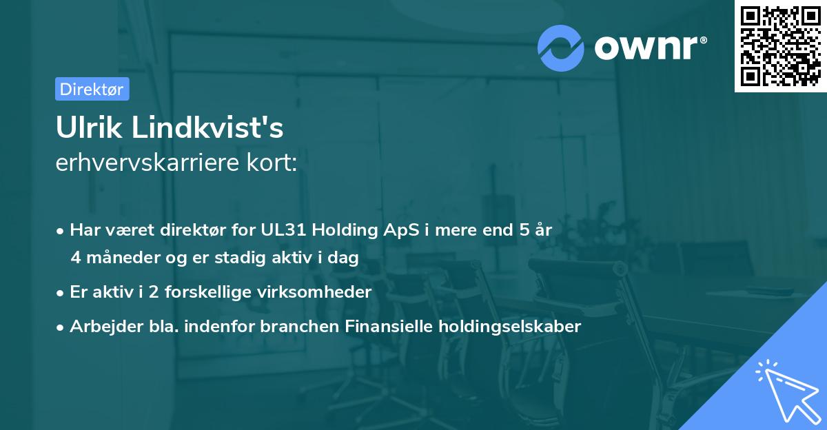 Ulrik Lindkvist's erhvervskarriere kort