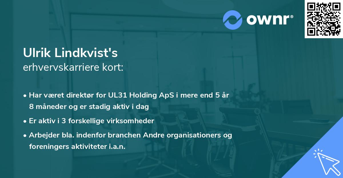 Ulrik Lindkvist's erhvervskarriere kort