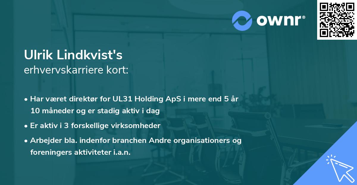 Ulrik Lindkvist's erhvervskarriere kort