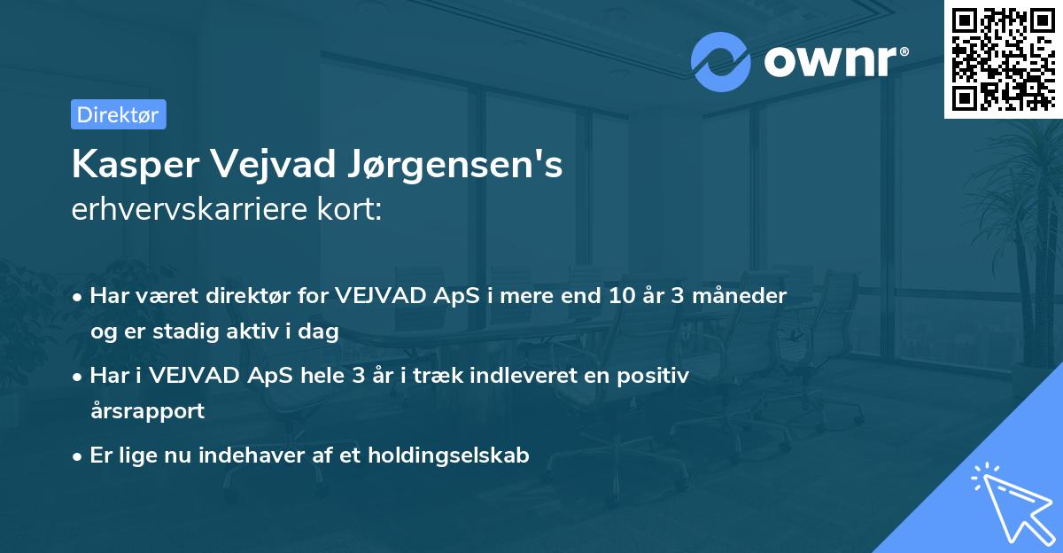Kasper Vejvad Jørgensen's erhvervskarriere kort