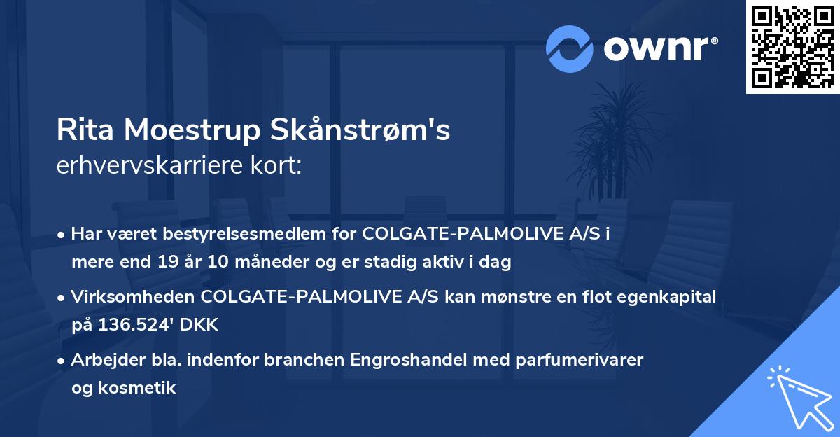 Rita Moestrup Skånstrøm's erhvervskarriere kort