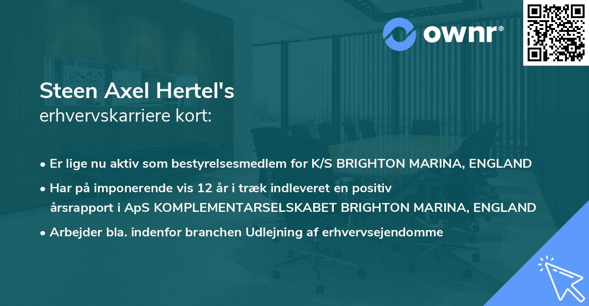 Steen Axel Hertel's erhvervskarriere kort