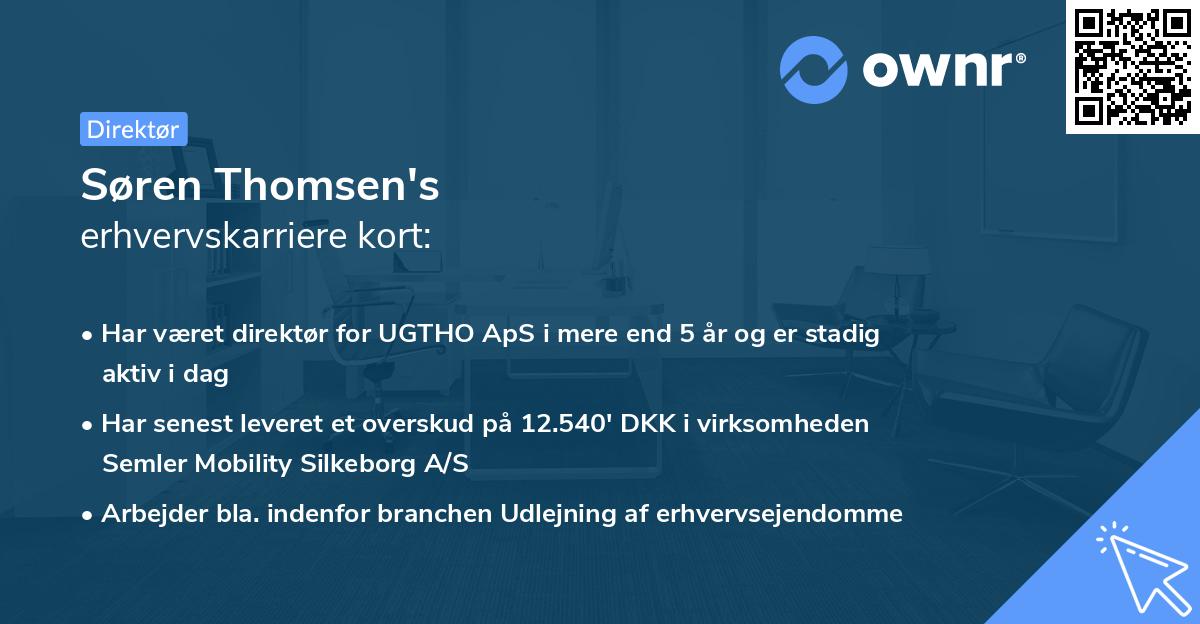 Søren Thomsen's erhvervskarriere kort