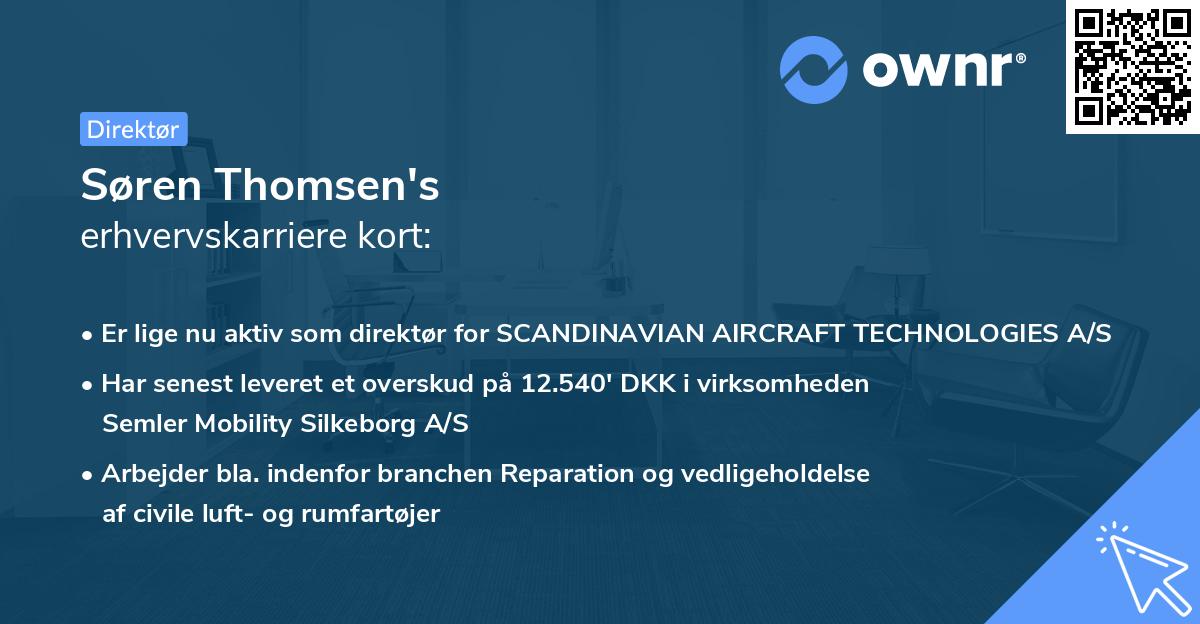 Søren Thomsen's erhvervskarriere kort