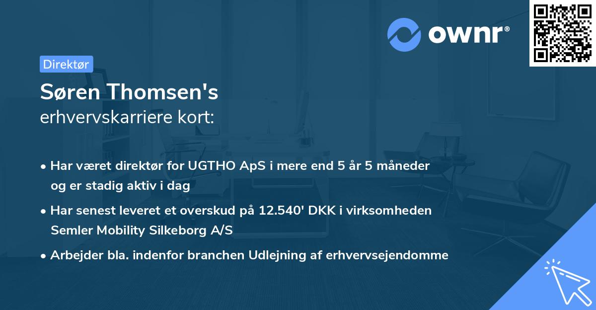 Søren Thomsen's erhvervskarriere kort