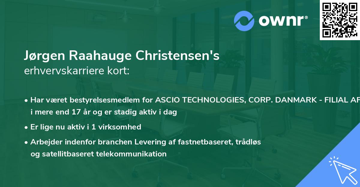 Jørgen Raahauge Christensen's erhvervskarriere kort