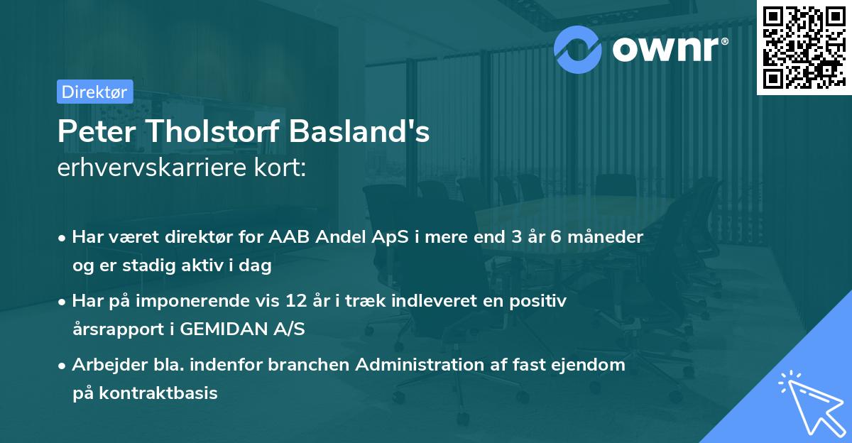 Peter Tholstorf Basland's erhvervskarriere kort
