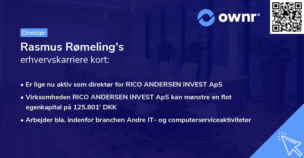 Rasmus Rømeling's erhvervskarriere kort