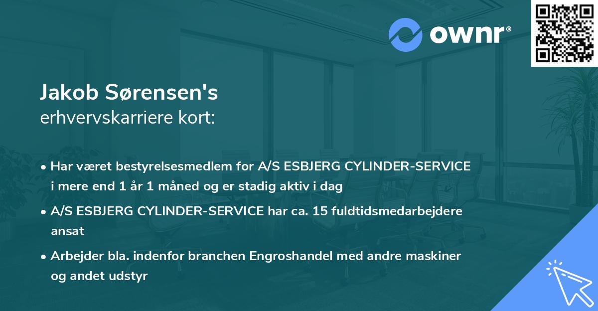 Jakob Sørensen's erhvervskarriere kort