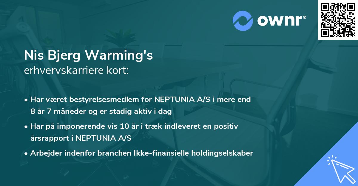 Nis Bjerg Warming's erhvervskarriere kort