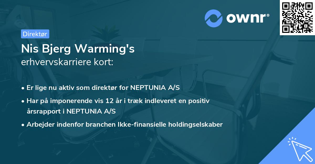Nis Bjerg Warming's erhvervskarriere kort