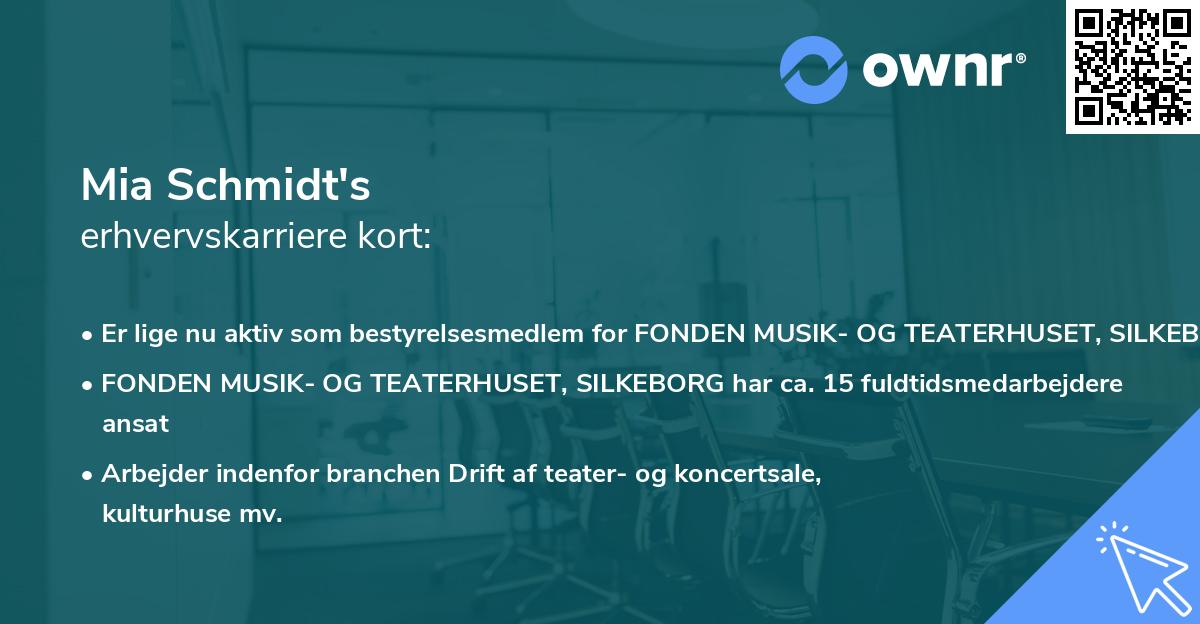 Mia Schmidt's erhvervskarriere kort