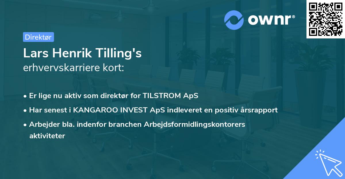 Lars Henrik Tilling's erhvervskarriere kort