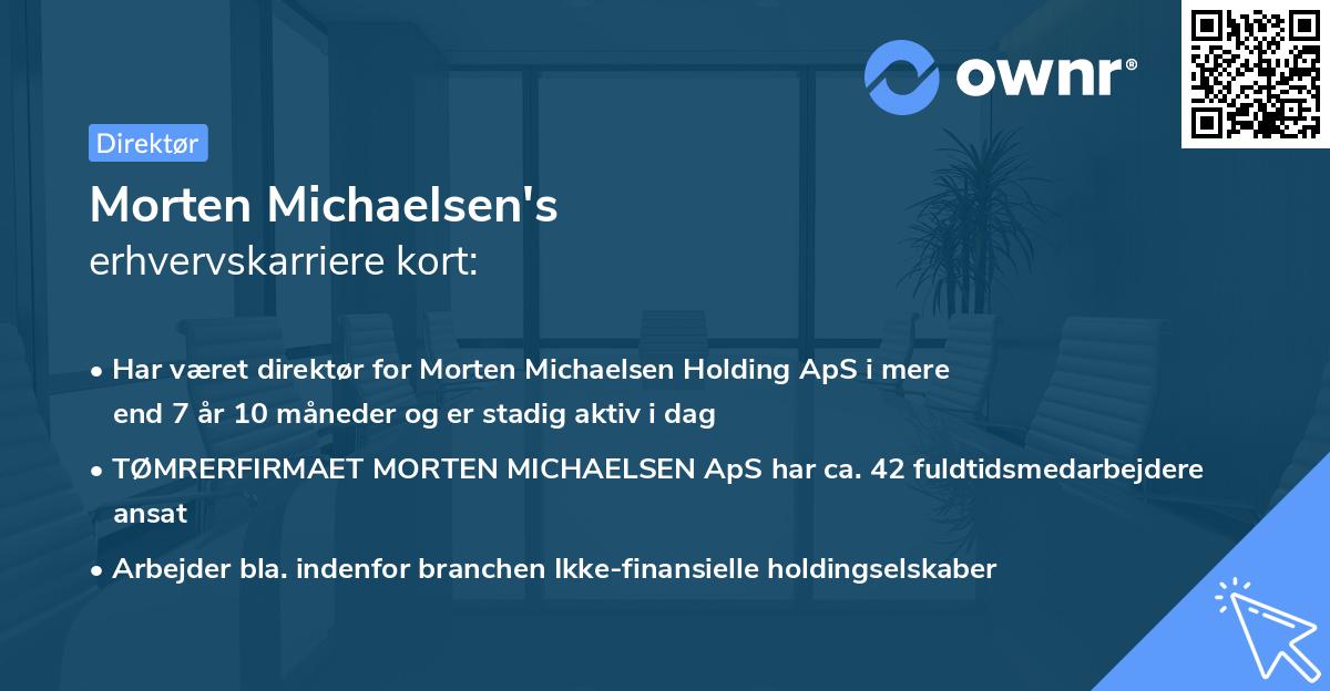 Morten Michaelsen's erhvervskarriere kort