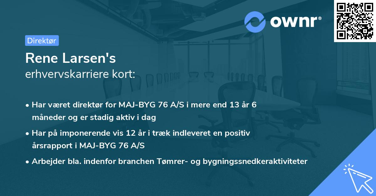 Rene Larsen's erhvervskarriere kort