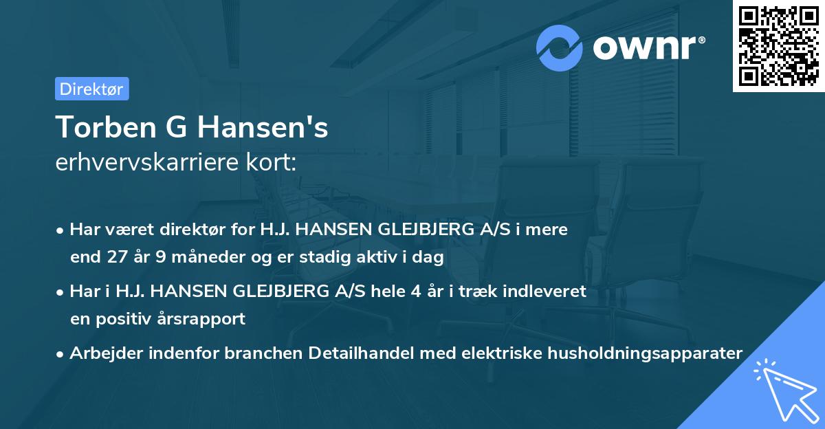 Torben G Hansen's erhvervskarriere kort