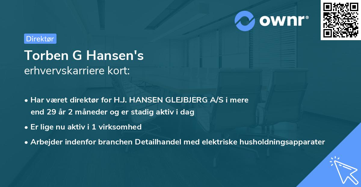 Torben G Hansen's erhvervskarriere kort