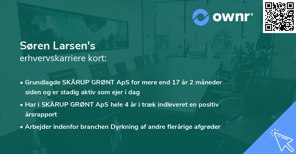 Søren Larsen's erhvervskarriere kort