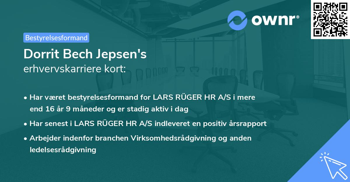 Dorrit Bech Jepsen's erhvervskarriere kort