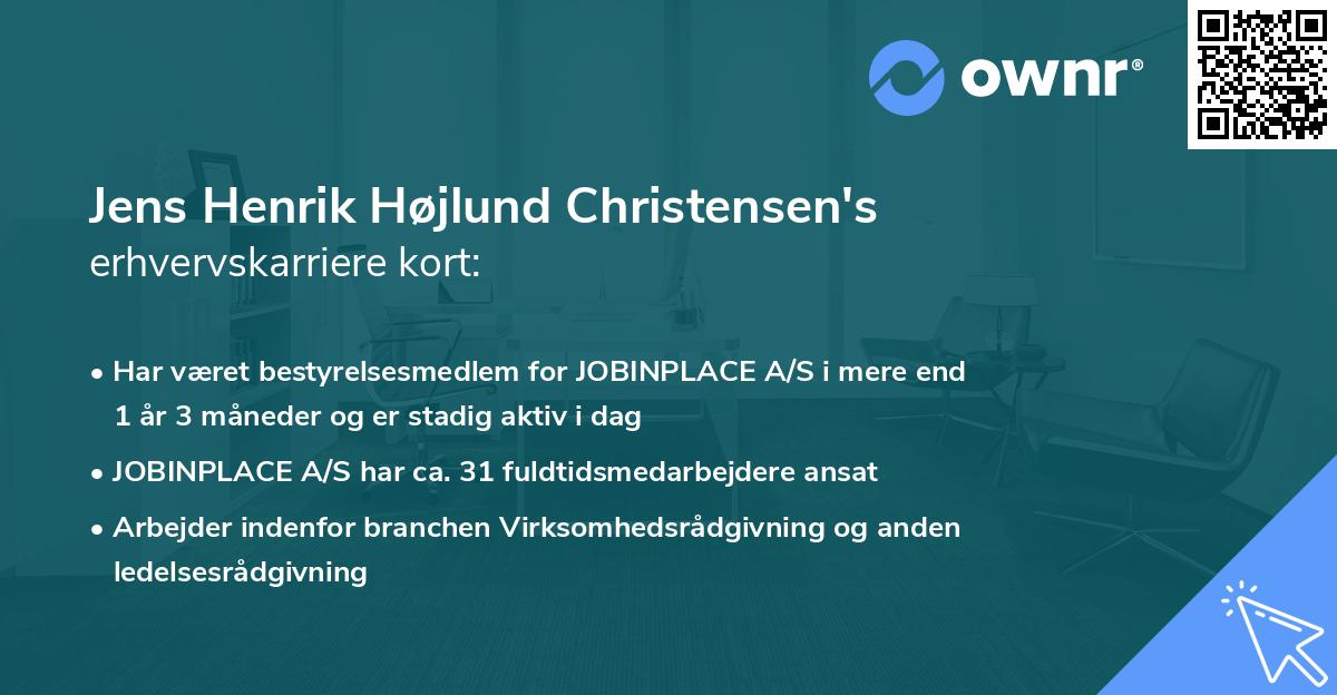 Jens Henrik Højlund Christensen's erhvervskarriere kort