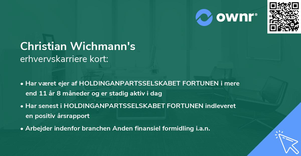 Christian Wichmann's erhvervskarriere kort