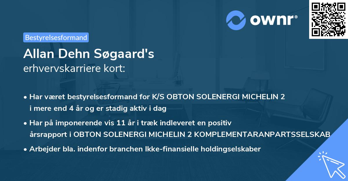 Allan Dehn Søgaard's erhvervskarriere kort