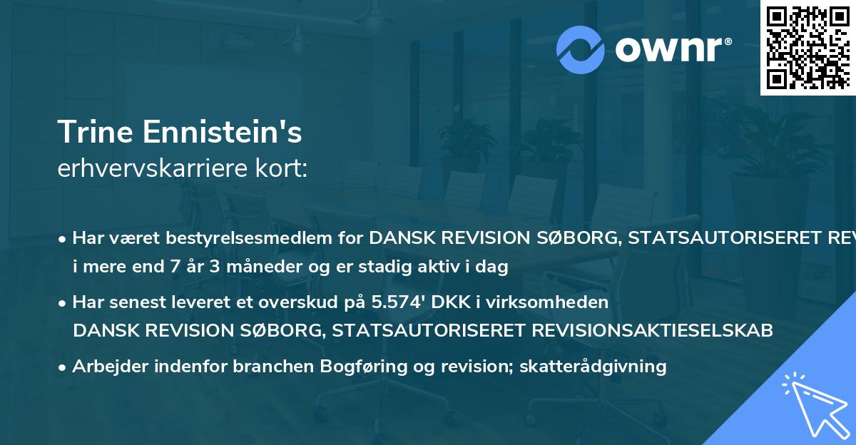 Trine Ennistein's erhvervskarriere kort