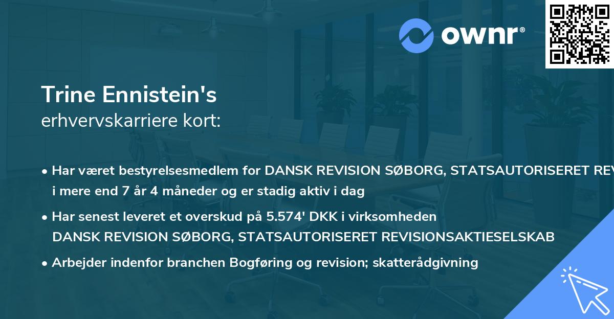Trine Ennistein's erhvervskarriere kort