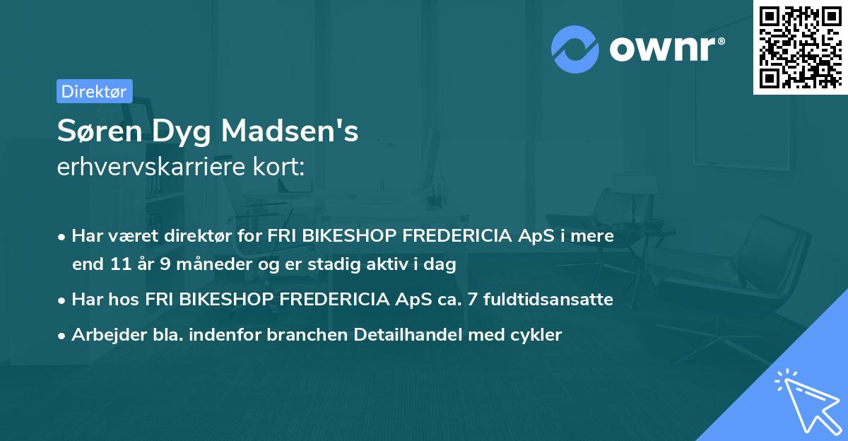 Søren Dyg Madsen's erhvervskarriere kort