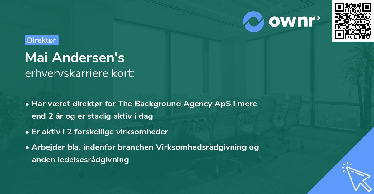 Mai Andersen's erhvervskarriere kort