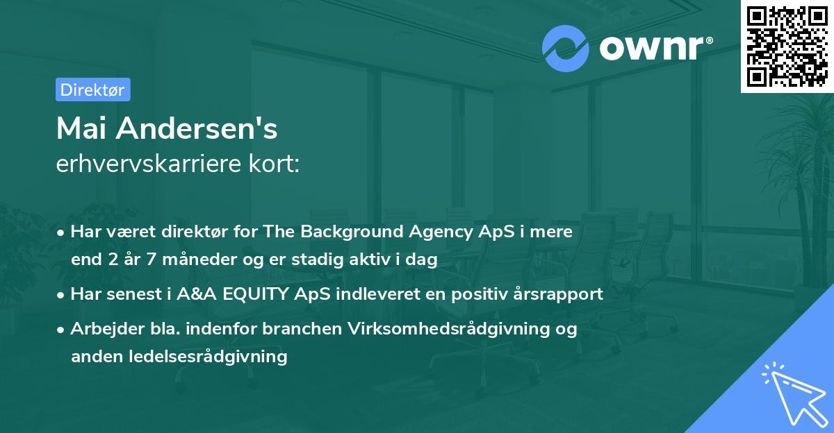 Mai Andersen's erhvervskarriere kort