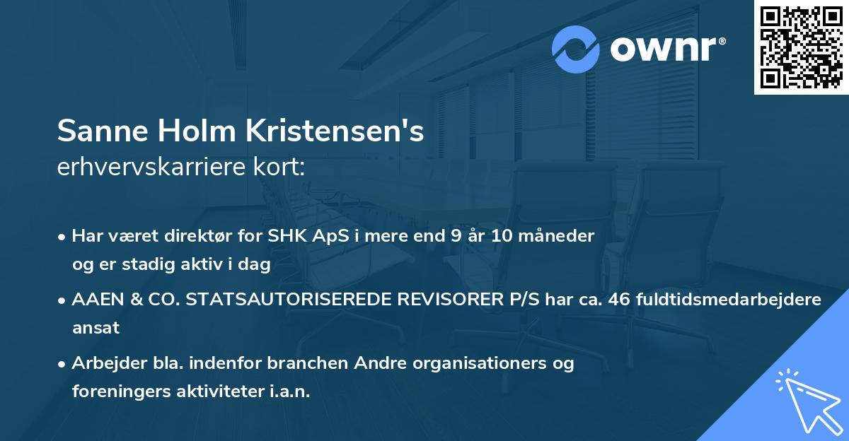 Sanne Holm Kristensen's erhvervskarriere kort