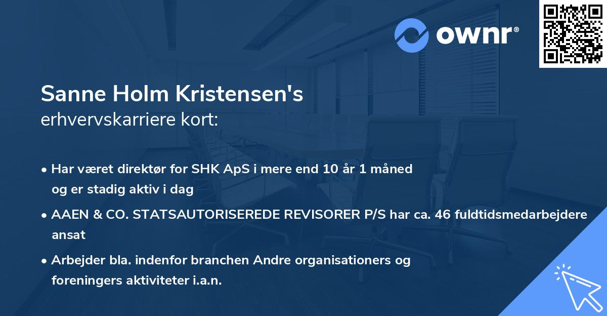 Sanne Holm Kristensen's erhvervskarriere kort
