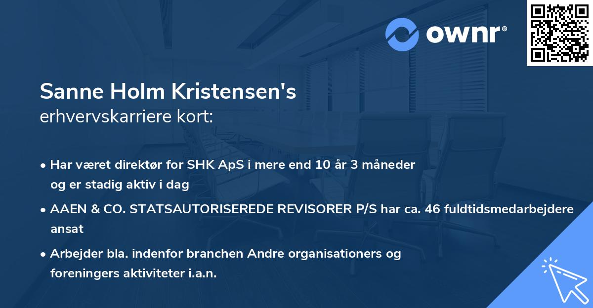 Sanne Holm Kristensen's erhvervskarriere kort