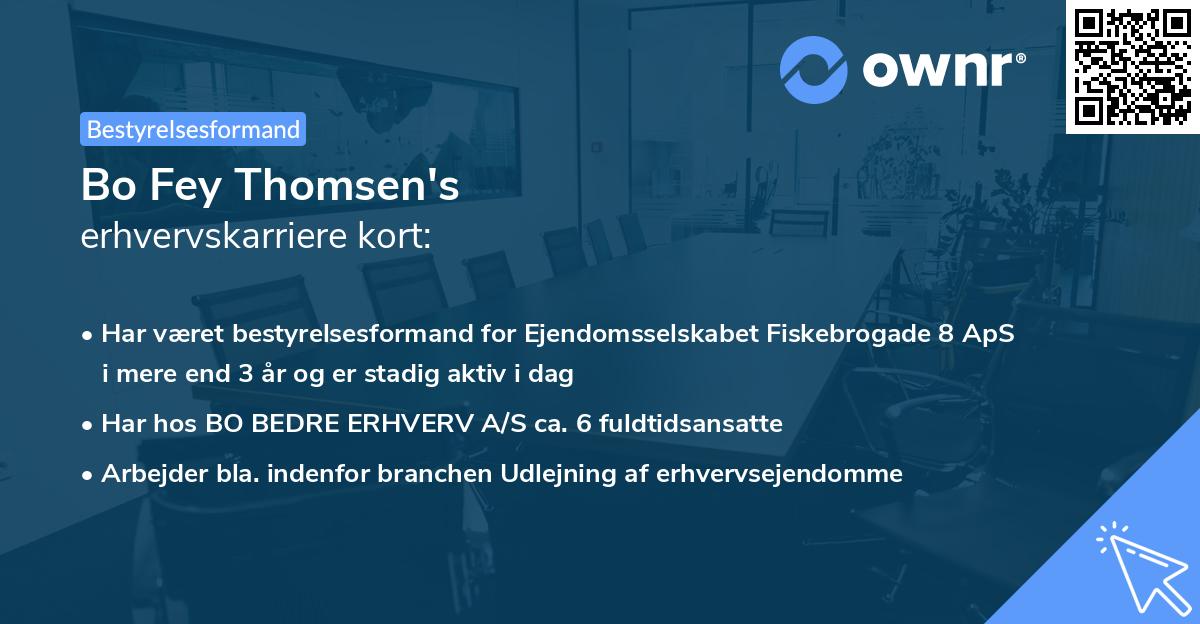 Bo Fey Thomsen's erhvervskarriere kort