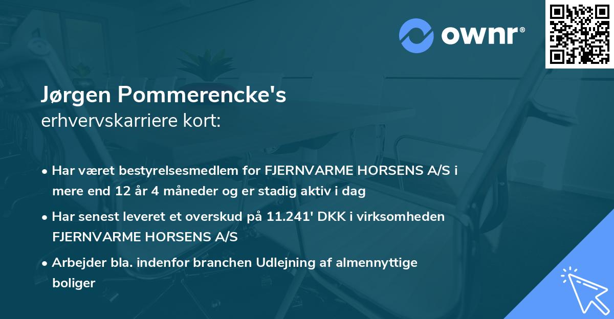 Jørgen Pommerencke's erhvervskarriere kort