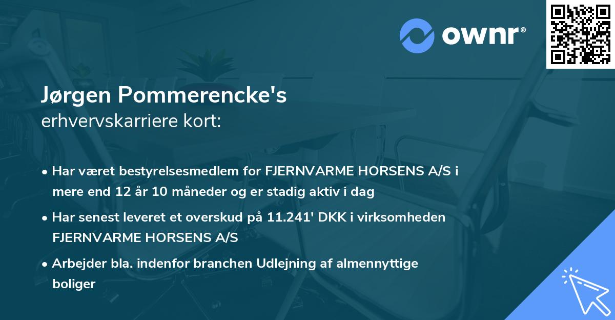 Jørgen Pommerencke's erhvervskarriere kort