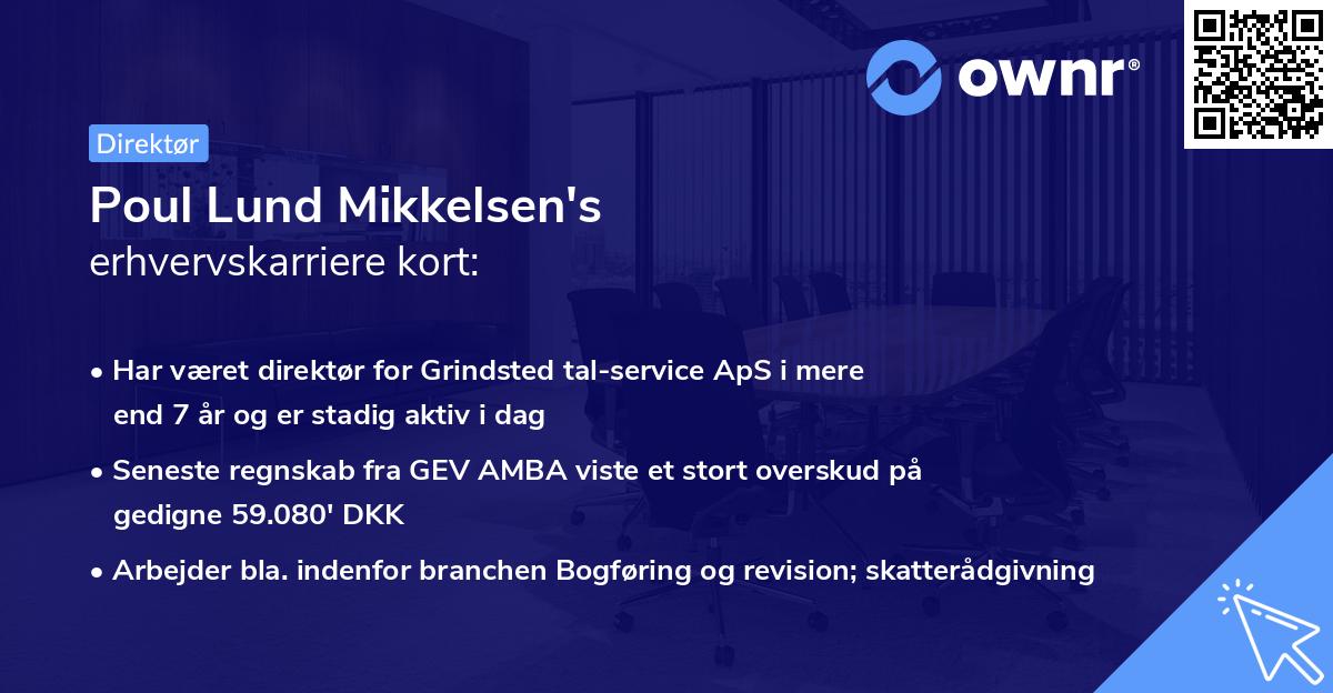 Poul Lund Mikkelsen's erhvervskarriere kort
