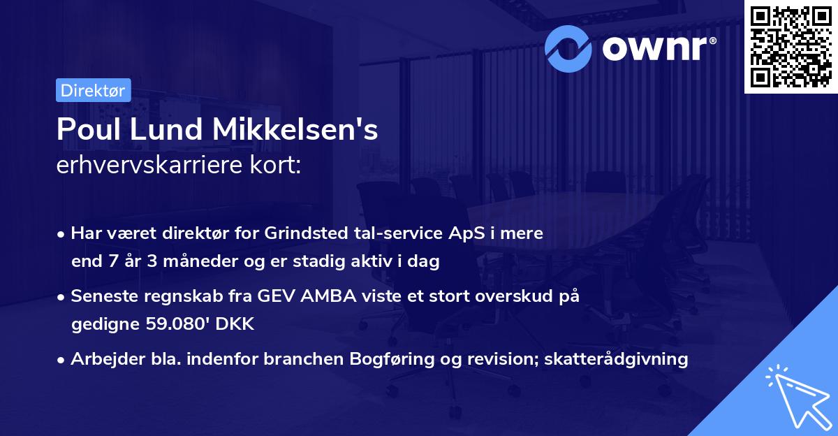 Poul Lund Mikkelsen's erhvervskarriere kort