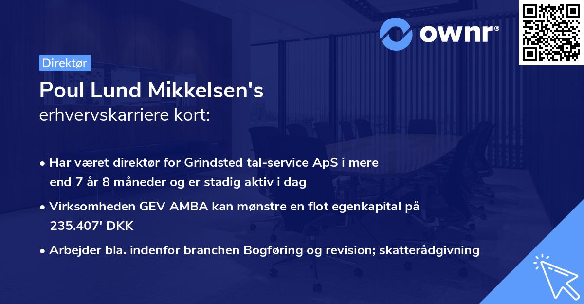 Poul Lund Mikkelsen's erhvervskarriere kort