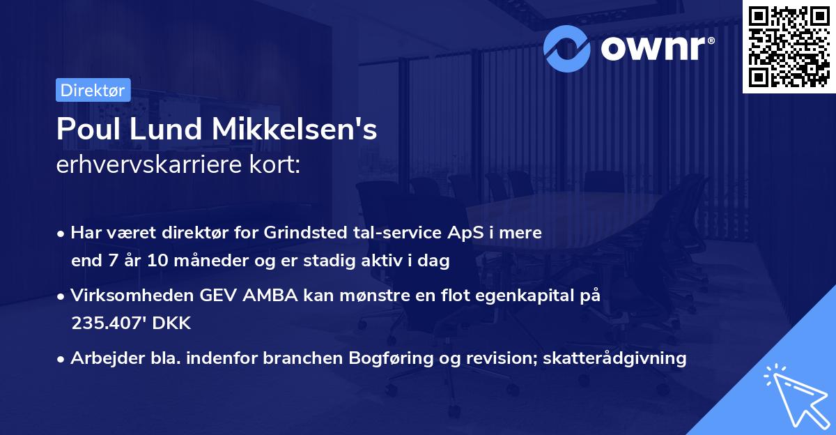 Poul Lund Mikkelsen's erhvervskarriere kort