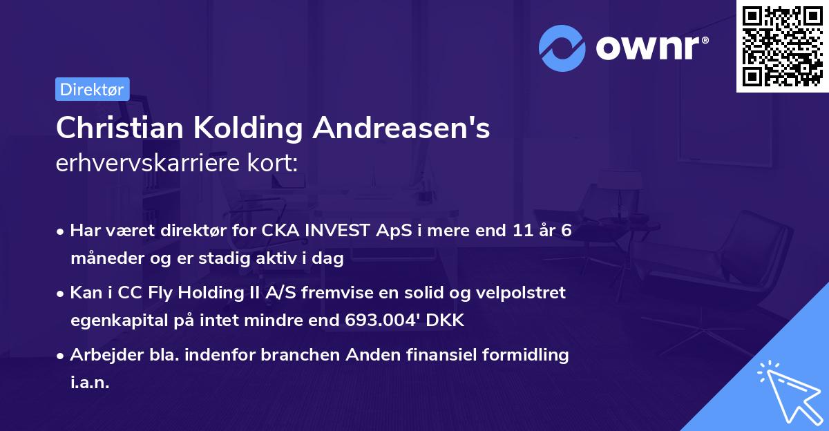 Christian Kolding Andreasen's erhvervskarriere kort