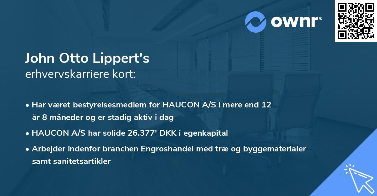 John Otto Lippert's erhvervskarriere kort