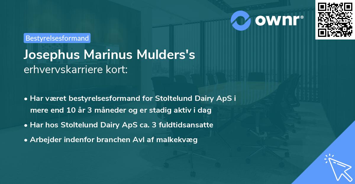 Josephus Marinus Mulders's erhvervskarriere kort