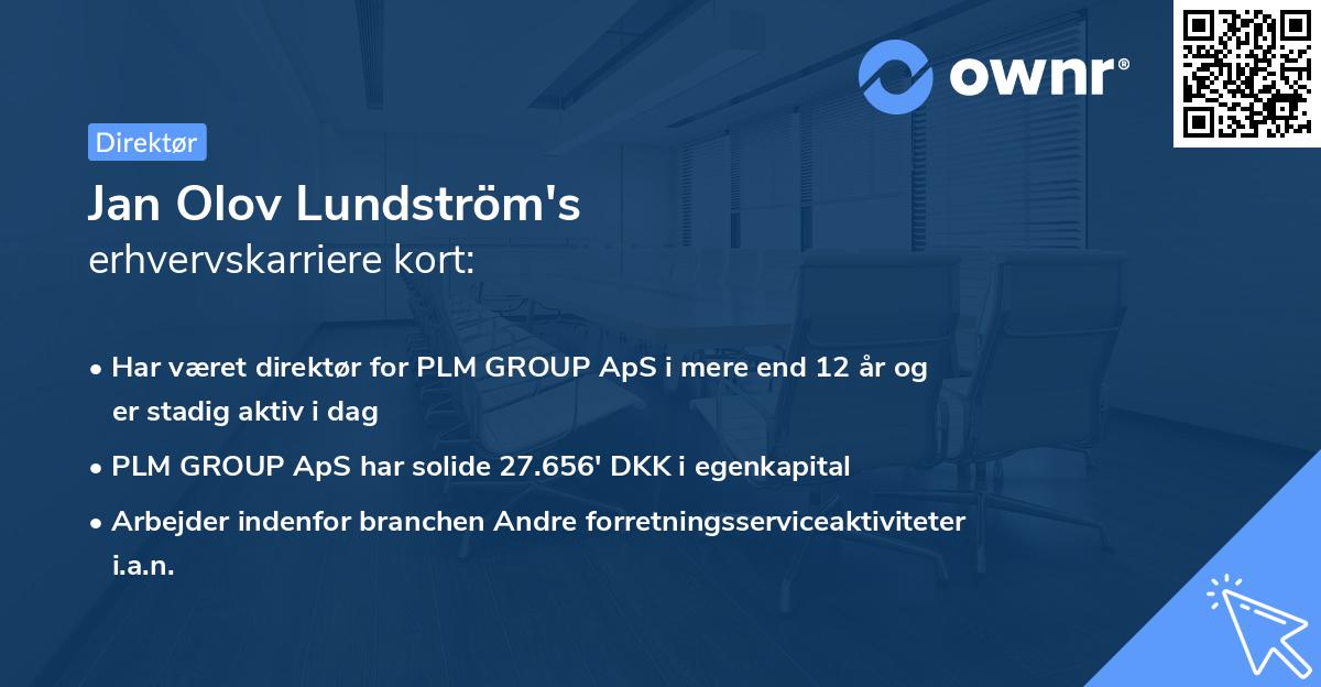 Jan Olov Lundström's erhvervskarriere kort