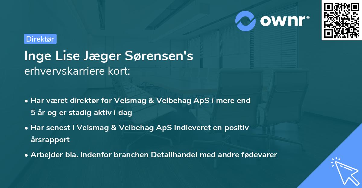 Inge Lise Jæger Sørensen's erhvervskarriere kort