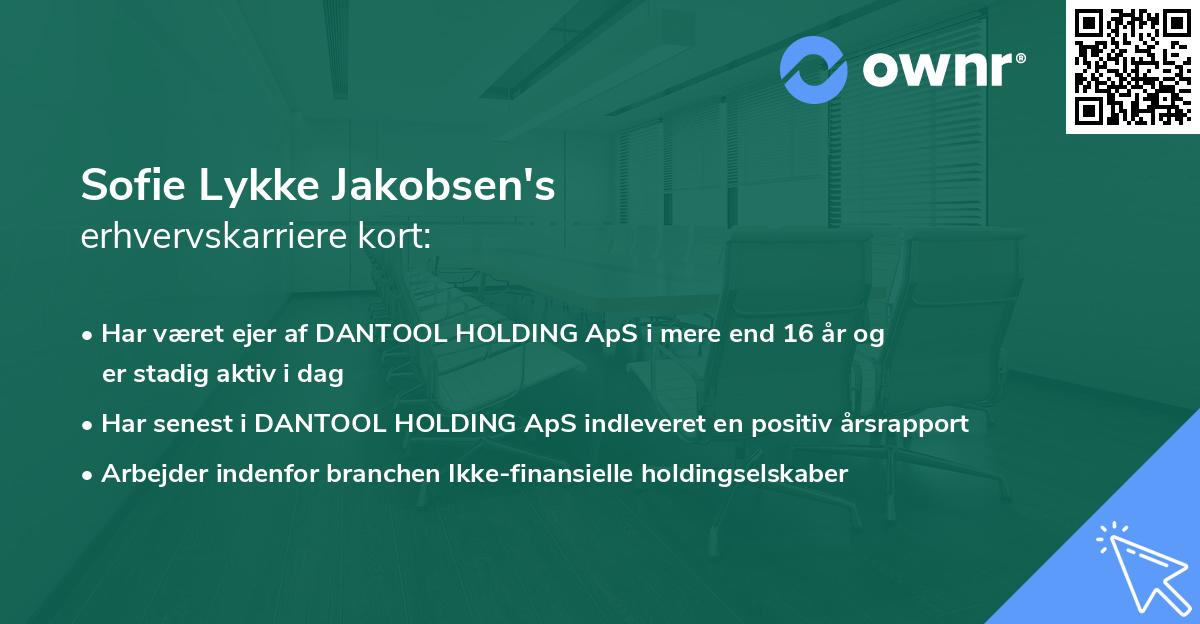 Sofie Lykke Jakobsen's erhvervskarriere kort