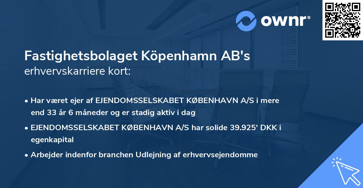 Fastighetsbolaget Köpenhamn AB's erhvervskarriere kort