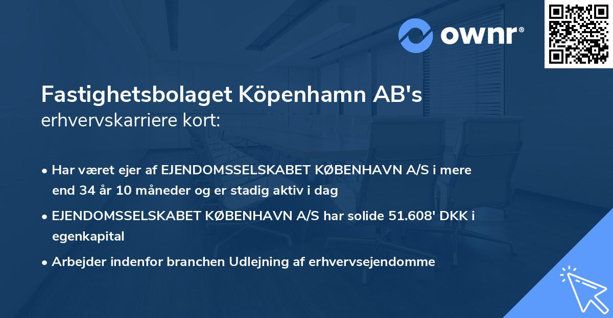 Fastighetsbolaget Köpenhamn AB's erhvervskarriere kort