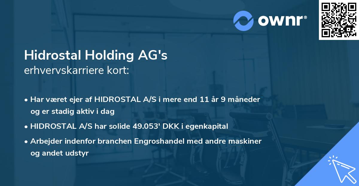 Hidrostal Holding AG's erhvervskarriere kort